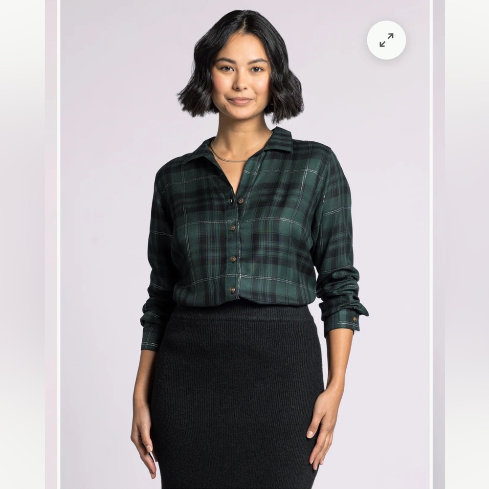Thread & Supply Green Plaid Button-Down Shirt